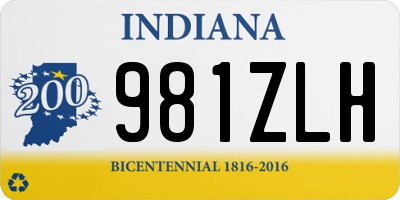 IN license plate 981ZLH