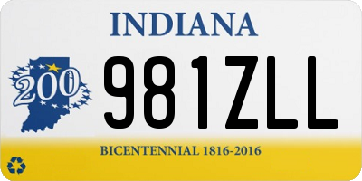 IN license plate 981ZLL