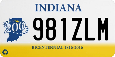 IN license plate 981ZLM