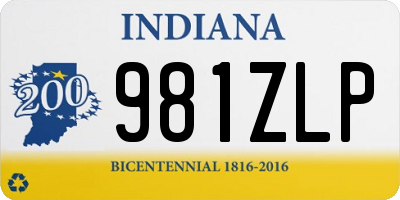 IN license plate 981ZLP