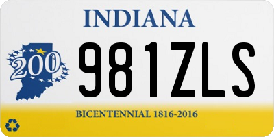 IN license plate 981ZLS