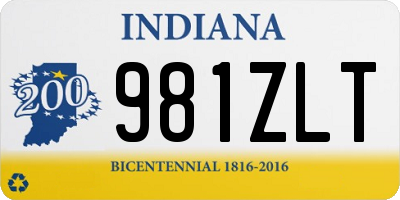 IN license plate 981ZLT