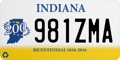 IN license plate 981ZMA