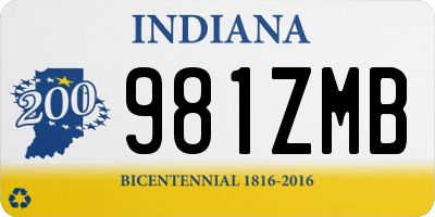 IN license plate 981ZMB