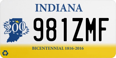 IN license plate 981ZMF