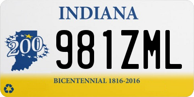 IN license plate 981ZML