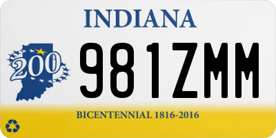 IN license plate 981ZMM