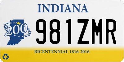 IN license plate 981ZMR