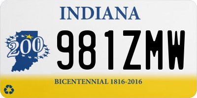 IN license plate 981ZMW