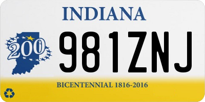 IN license plate 981ZNJ