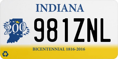 IN license plate 981ZNL