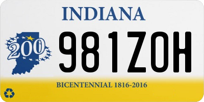 IN license plate 981ZOH