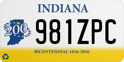 IN license plate 981ZPC