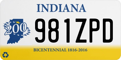 IN license plate 981ZPD