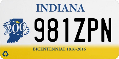 IN license plate 981ZPN