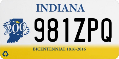 IN license plate 981ZPQ