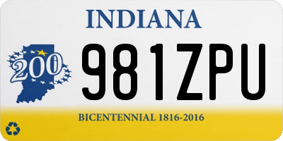 IN license plate 981ZPU