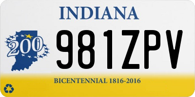 IN license plate 981ZPV