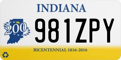IN license plate 981ZPY