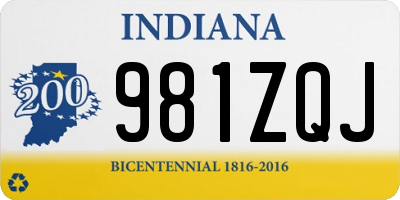 IN license plate 981ZQJ