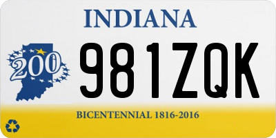 IN license plate 981ZQK