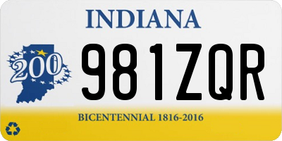 IN license plate 981ZQR