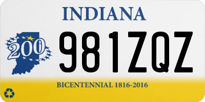 IN license plate 981ZQZ