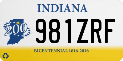 IN license plate 981ZRF