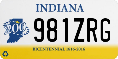 IN license plate 981ZRG