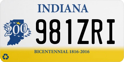 IN license plate 981ZRI