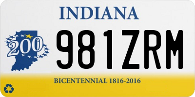 IN license plate 981ZRM