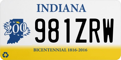 IN license plate 981ZRW