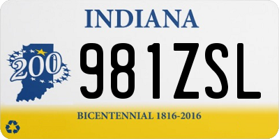 IN license plate 981ZSL