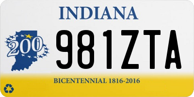 IN license plate 981ZTA