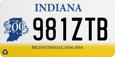 IN license plate 981ZTB