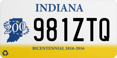 IN license plate 981ZTQ