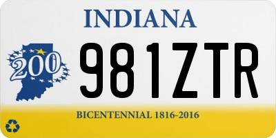 IN license plate 981ZTR