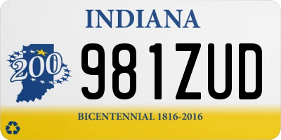 IN license plate 981ZUD