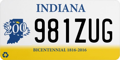 IN license plate 981ZUG
