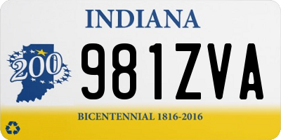 IN license plate 981ZVA