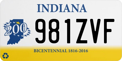 IN license plate 981ZVF