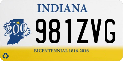 IN license plate 981ZVG