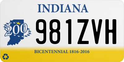 IN license plate 981ZVH