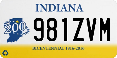 IN license plate 981ZVM