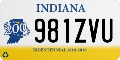 IN license plate 981ZVU