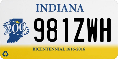 IN license plate 981ZWH