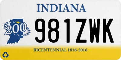 IN license plate 981ZWK