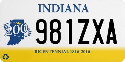 IN license plate 981ZXA