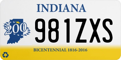IN license plate 981ZXS