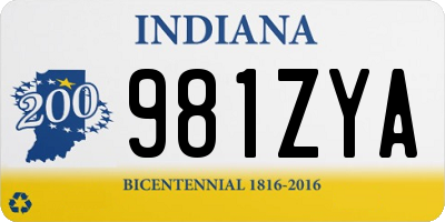 IN license plate 981ZYA